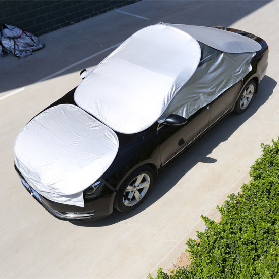 Wholesale Waterproof Silver Folding Sunproof Universal Half Roof Car Cover