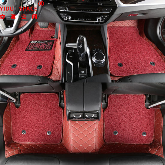 Hand Sewing Leather Coil Anti Slip 5D Car Floor Mat