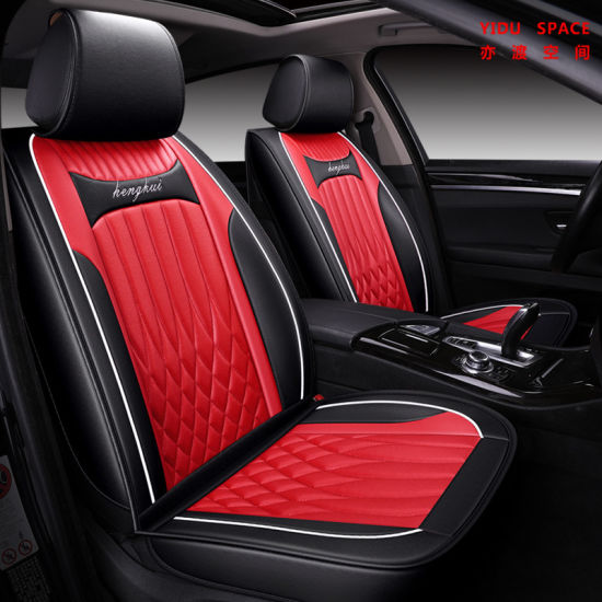 Factory Supply PVC/PU Leather Universal Brown Car Seat Cushion for All 5 Seater Car Models