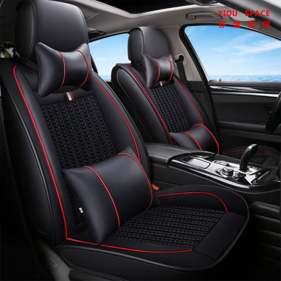 Car Decoration Auto Accessories Luxury Seat Cover Universal Leather Ice Silk Auto Car Seat Cushion