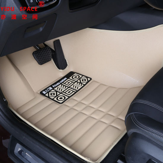 Wholesale Waterproof Wear Beige Leather 5D Anti Slip Car Mat