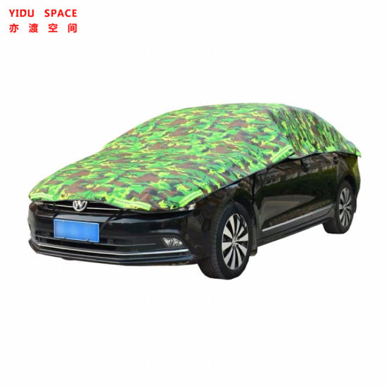 Canada United States Camouflage Silver 3 Layer Hail Protection Anti Snow Anti Ice Fast Padded Auto Car Cover