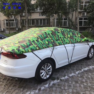 Car Decoration Camouflage Silver 3 Layer Hail Protection Anti Snow Anti Ice Fast Padded Half Auto Car Cover