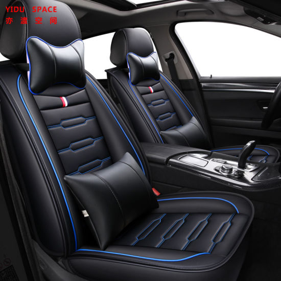 Car Decoration Car Accessory Cover Universal Black PU Leather Auto Car Seat Cushion