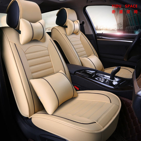 Car Accessories Car Decoration Seat Cover Universal Black Pure Leather Auto Cushion
