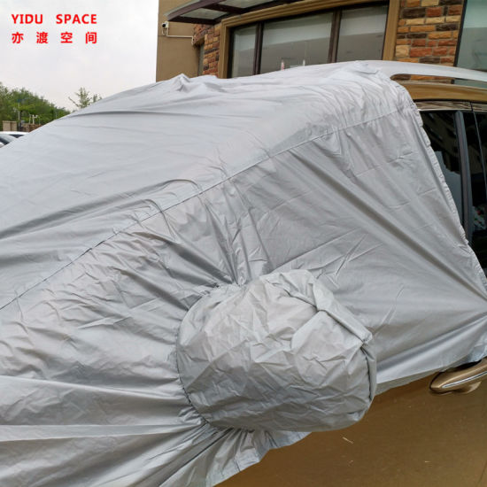 Outdoor Gray Waterproof Sunproof SUV Sedan Half Auto Car Cover