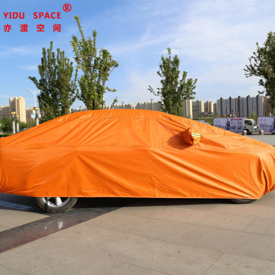 Oxford Orange Folding Sunshade Waterproof Manful Portable Sunproof Car Cover