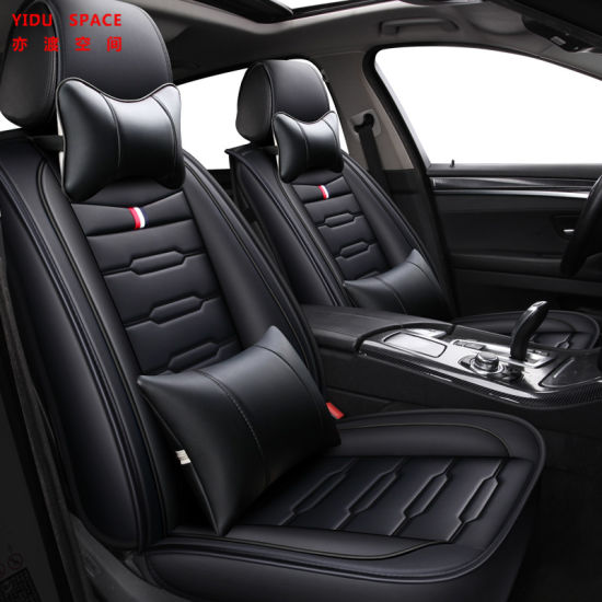 Car Decoration Car Accessory Cover Universal Black PU Leather Auto Car Seat Mat