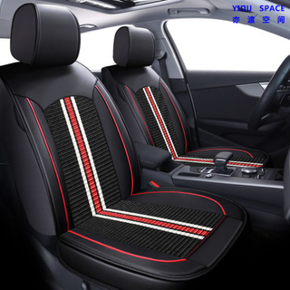 Car Accessories Car Decoration 360 Full Covered Car Seat Cover Universal Luxury Ice Silk Black PU Leather Auto Car Seat Cushion