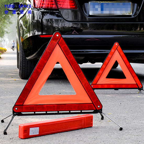 CE Certification Wholesale Warning Sign Road Safety Emergency Reflective Folded Foldable Reflective Auto Car Warning Triangle for Traffic Safety