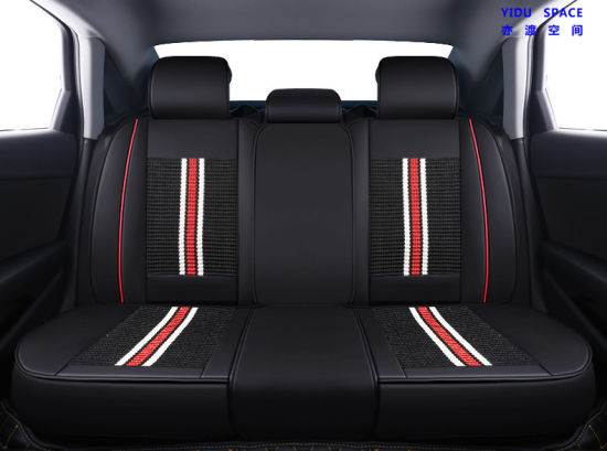 Car Accessories Car Decoration 360 Full Covered Car Seat Cover Universal Luxury Ice Silk Black PU Leather Auto Car Seat Cushion